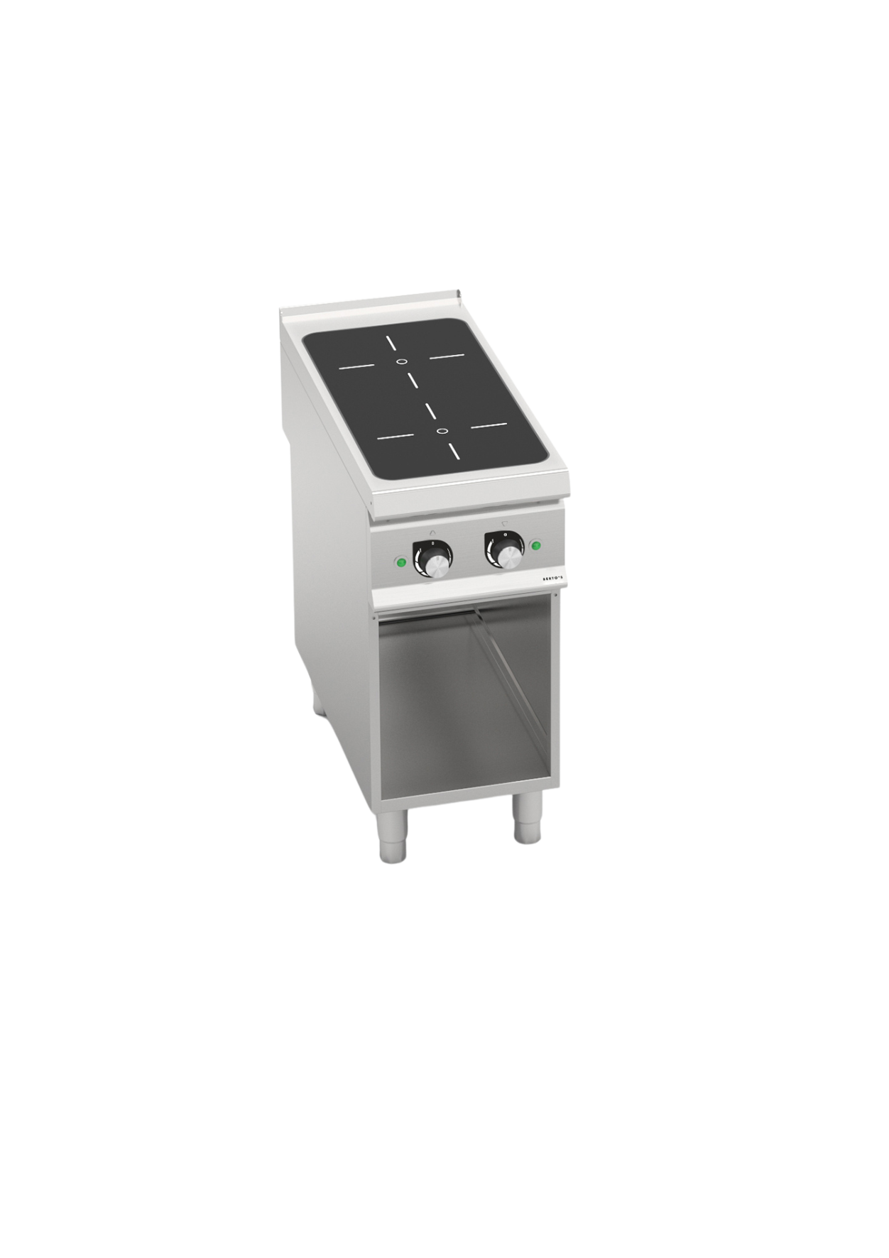 Induktionsplatte 2 Bereiche mit Unterbau